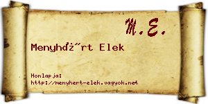 Menyhért Elek névjegykártya