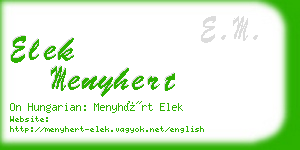 elek menyhert business card